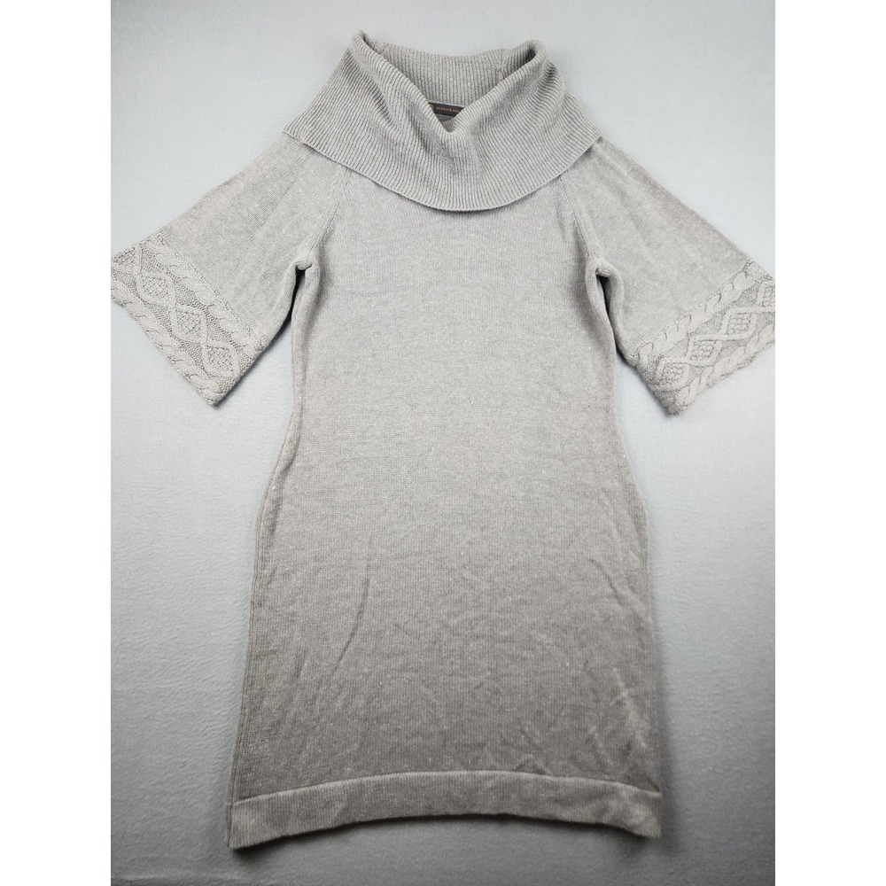 Outback Red Sweater Dress Womens L Gray Cowl Neck Half Sleeve Knit Short NWT